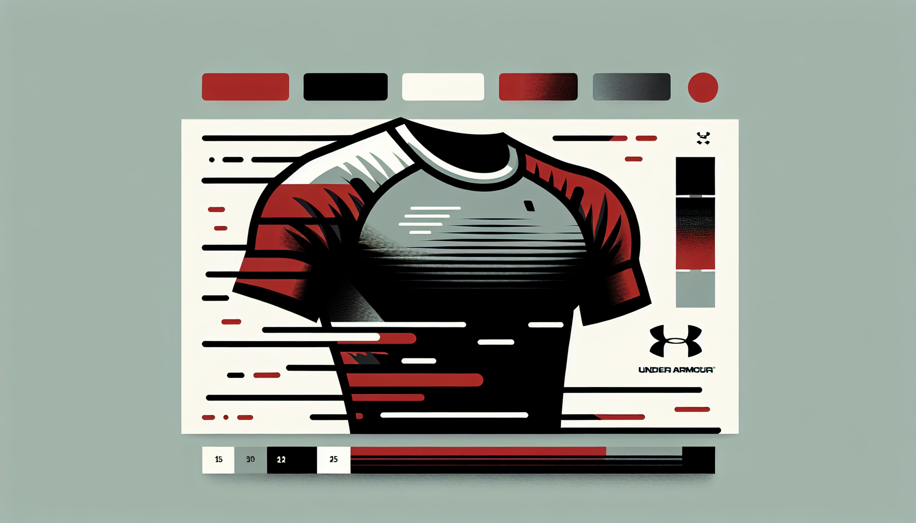 Imagen vectorial con un diseño de camiseta de running moderno de la marca Under Armour