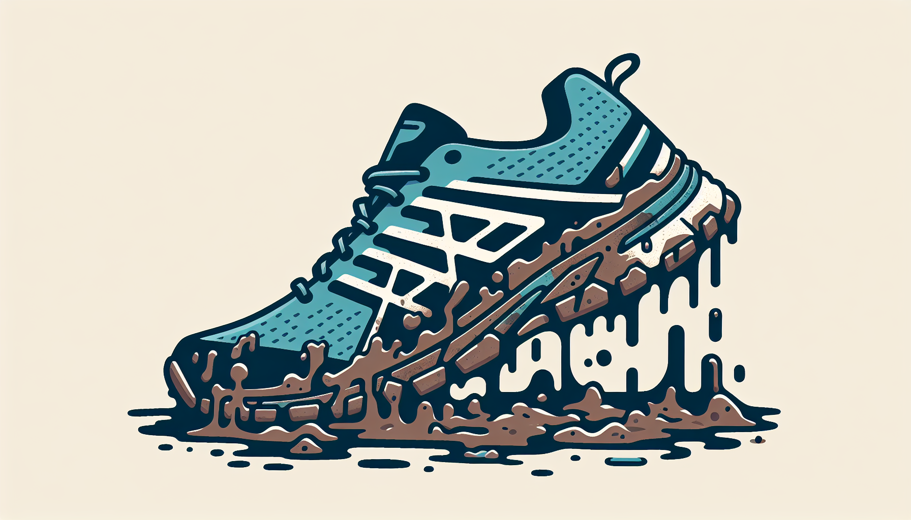 Una imagen vectorial que representa a unas zapatillas de trail running para barro