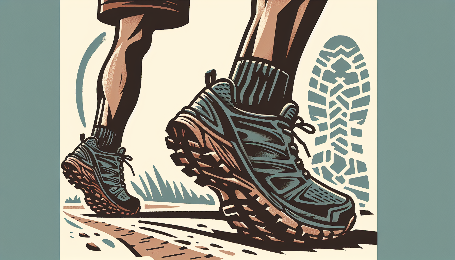 Una imagen vectorial que representa a unas zapatillas de trail running