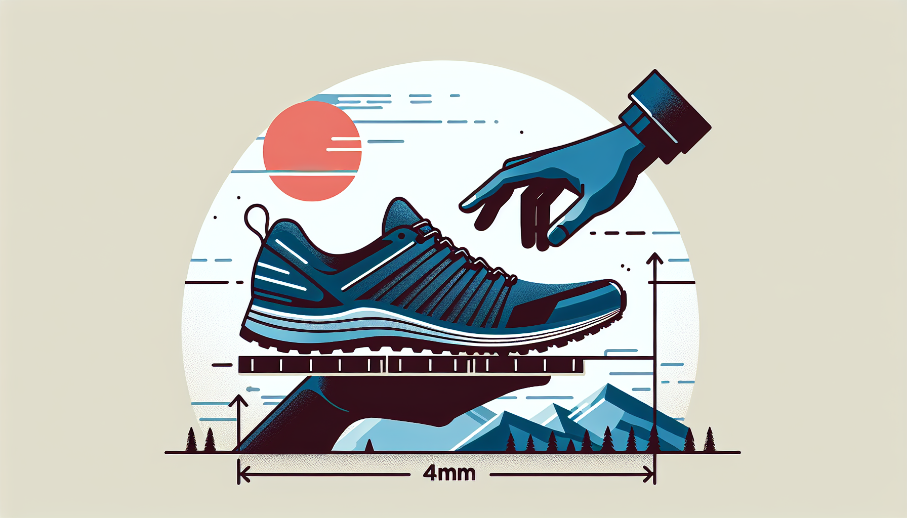 Una imagen vectorial que representa a unas zapatillas de trail running de drop 4