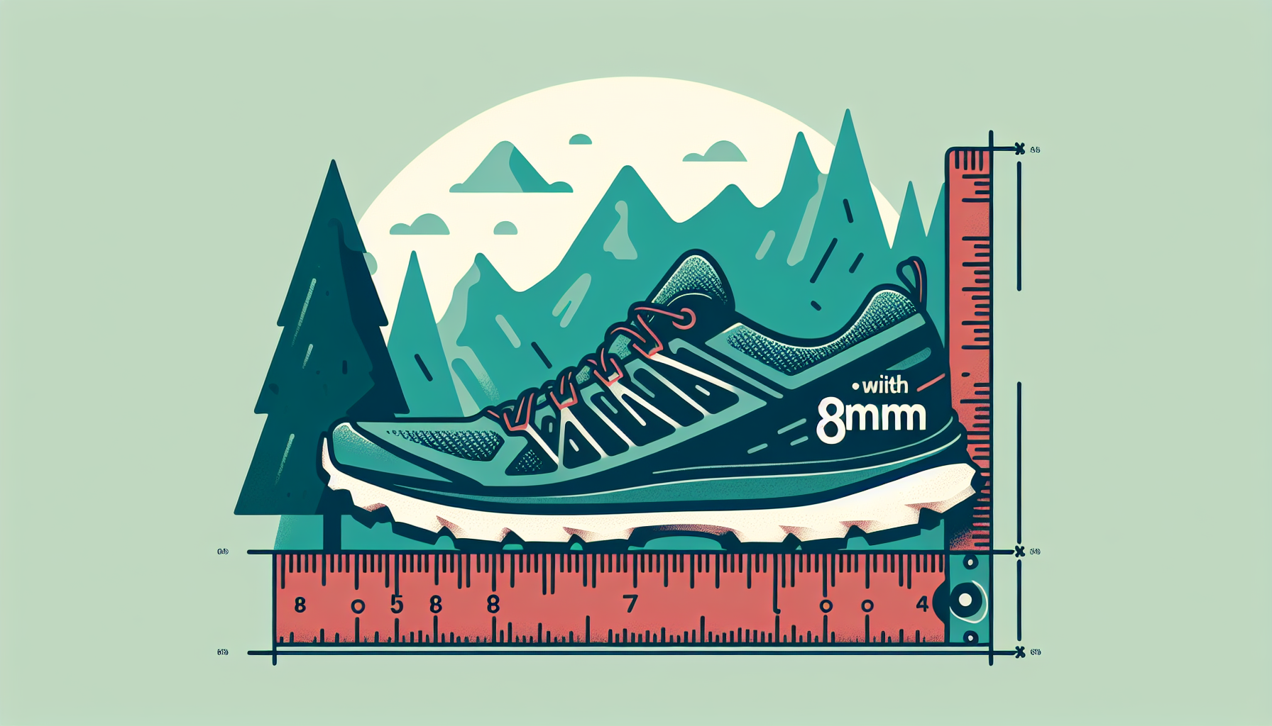 Una imagen vectorial que representa a unas zapatillas de trail running de drop 8