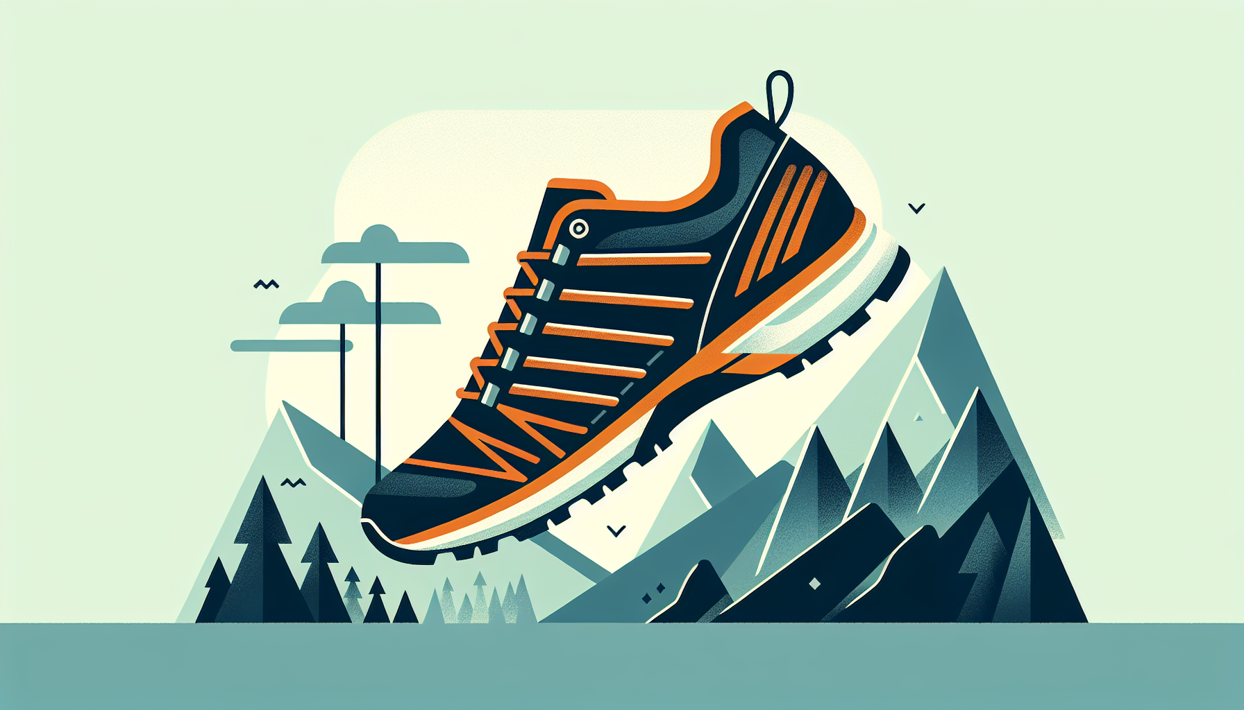 Una imagen vectorial que representa a unas zapatillas de trail running