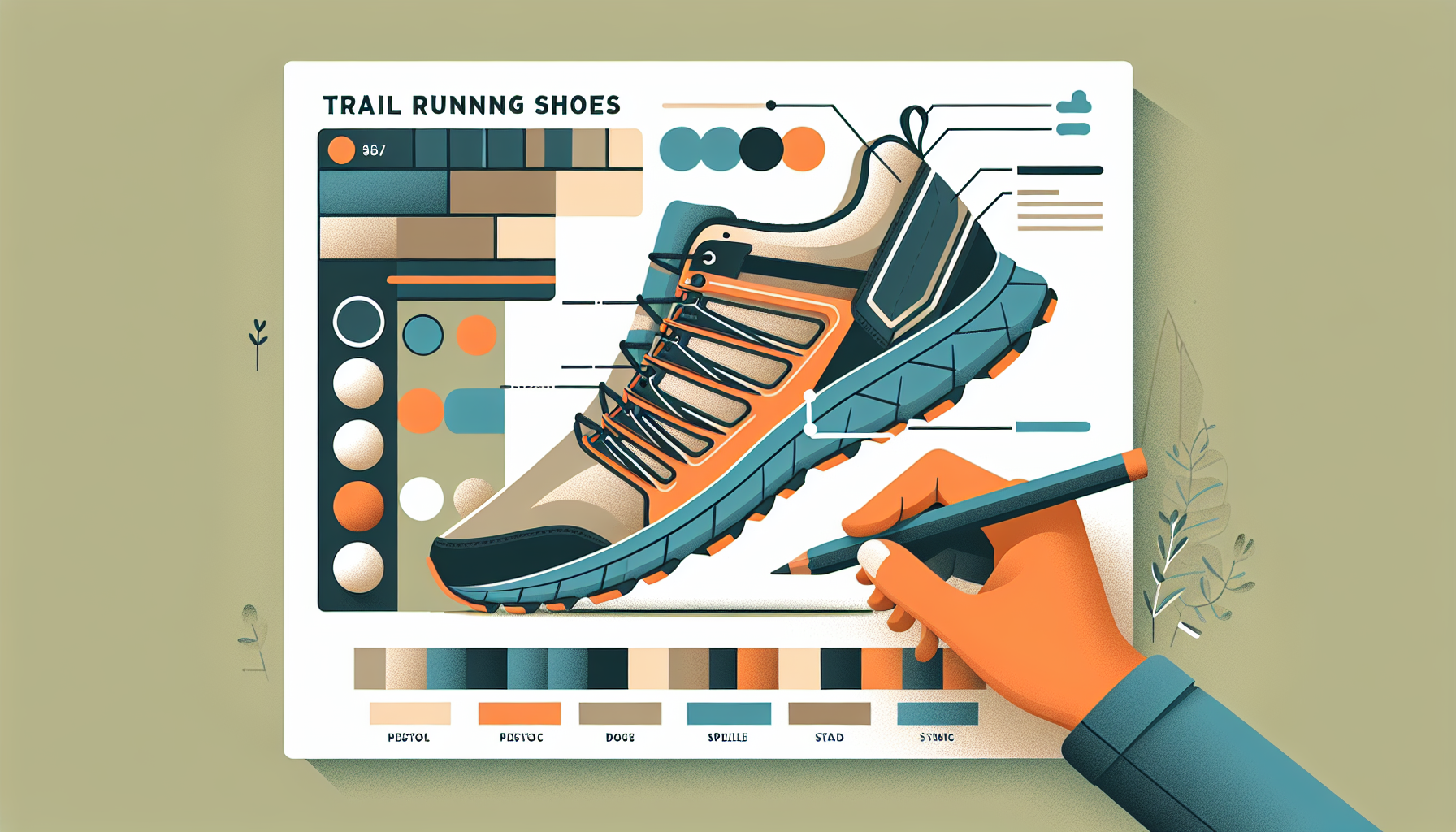 Una imagen vectorial que representa a unas zapatillas de trail running Nike