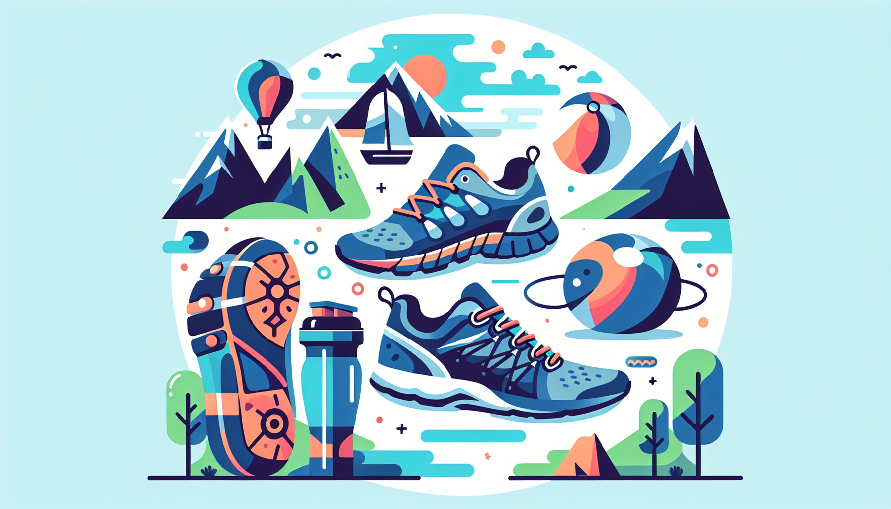 Una imagen vectorial que representa a unas zapatillas de trail running